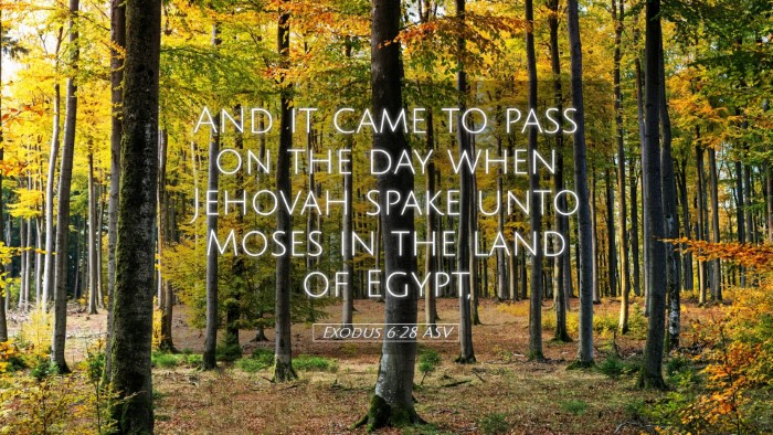 Picture 05 - Exodus 6:28 ASV Desktop Wallpaper - And it came to pass on the day when Jehovah spake - Desktop Bible Verse Wallpaper