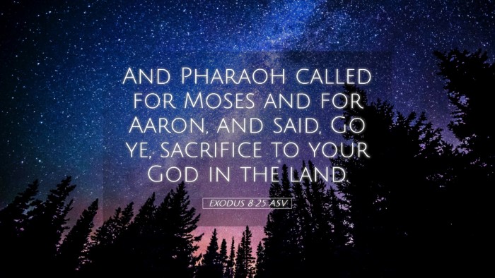Picture 05 - Exodus 8:25 ASV Desktop Wallpaper - And Pharaoh called for Moses and for Aaron, and - Desktop Bible Verse Wallpaper