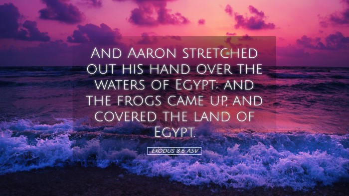 Picture 05 - Exodus 8:6 ASV Desktop Wallpaper - And Aaron stretched out his hand over the waters - Desktop Bible Verse Wallpaper