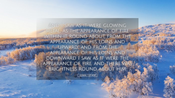 Picture 05 - Ezekiel 1:27 ASV Desktop Wallpaper - And I saw as it were glowing metal, as the - Desktop Bible Verse Wallpaper
