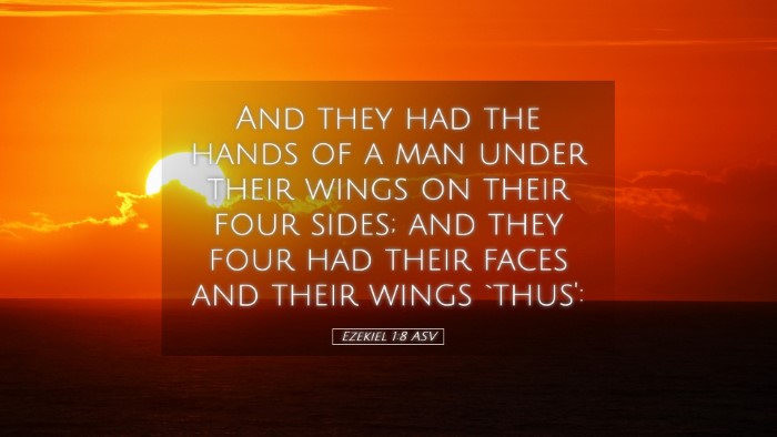 Picture 05 - Ezekiel 1:8 ASV Desktop Wallpaper - And they had the hands of a man under their wings - Desktop Bible Verse Wallpaper