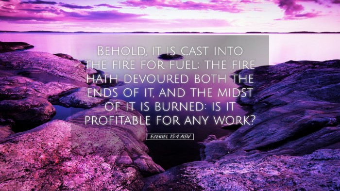 Picture 05 - Ezekiel 15:4 ASV Desktop Wallpaper - Behold, it is cast into the fire for fuel; the - Desktop Bible Verse Wallpaper