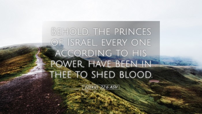 Picture 05 - Ezekiel 22:6 ASV Desktop Wallpaper - Behold, the princes of Israel, every one - Desktop Bible Verse Wallpaper