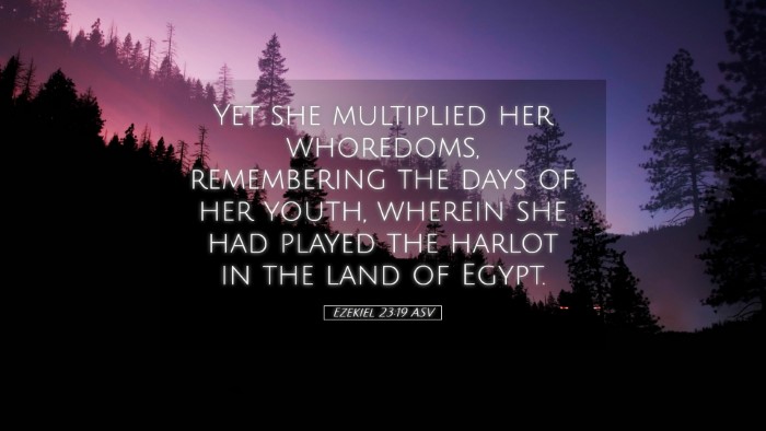 Picture 05 - Ezekiel 23:19 ASV Desktop Wallpaper - Yet she multiplied her whoredoms, remembering the - Desktop Bible Verse Wallpaper