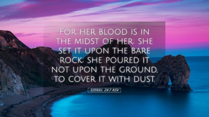 Picture 05 - Ezekiel 24:7 ASV Desktop Wallpaper - For her blood is in the midst of her; she set it - Desktop Bible Verse Wallpaper