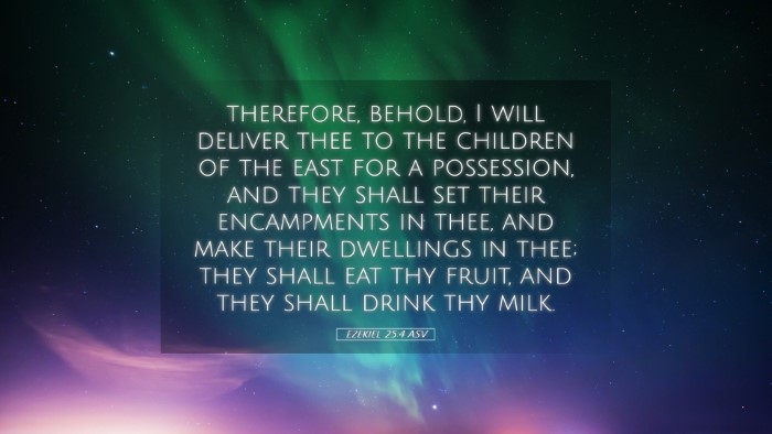 Picture 05 - Ezekiel 25:4 ASV Desktop Wallpaper - therefore, behold, I will deliver thee to the - Desktop Bible Verse Wallpaper