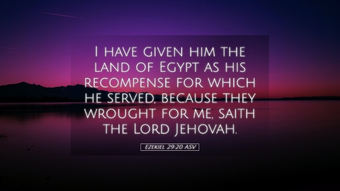 Picture 05 - Ezekiel 29:20 ASV Desktop Wallpaper - I have given him the land of Egypt as his - Desktop Bible Verse Wallpaper