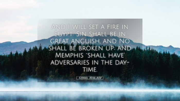 Picture 05 - Ezekiel 30:16 ASV Desktop Wallpaper - And I will set a fire in Egypt: Sin shall be in - Desktop Bible Verse Wallpaper