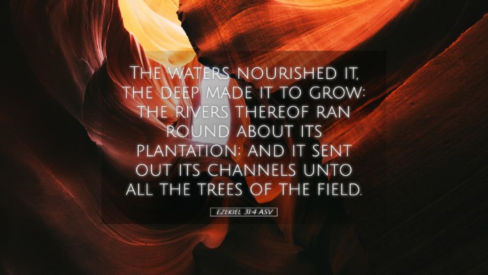 Picture 05 - Ezekiel 31:4 ASV Desktop Wallpaper - The waters nourished it, the deep made it to - Desktop Bible Verse Wallpaper