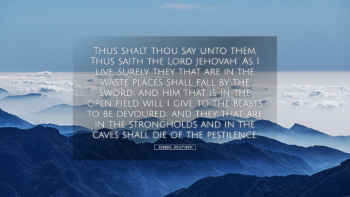 Picture 05 - Ezekiel 33:27 ASV Desktop Wallpaper - Thus shalt thou say unto them, Thus saith the - Desktop Bible Verse Wallpaper