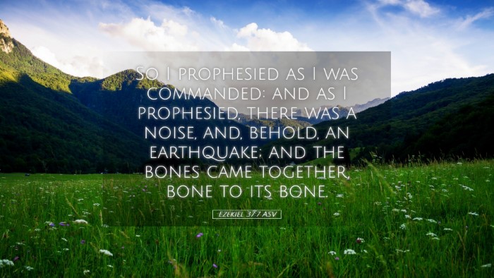 Picture 05 - Ezekiel 37:7 ASV Desktop Wallpaper - So I prophesied as I was commanded: and as I - Desktop Bible Verse Wallpaper
