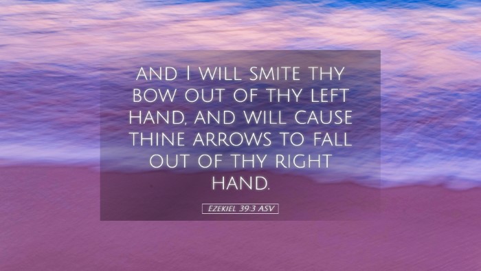 Picture 05 - Ezekiel 39:3 ASV Desktop Wallpaper - and I will smite thy bow out of thy left hand, - Desktop Bible Verse Wallpaper