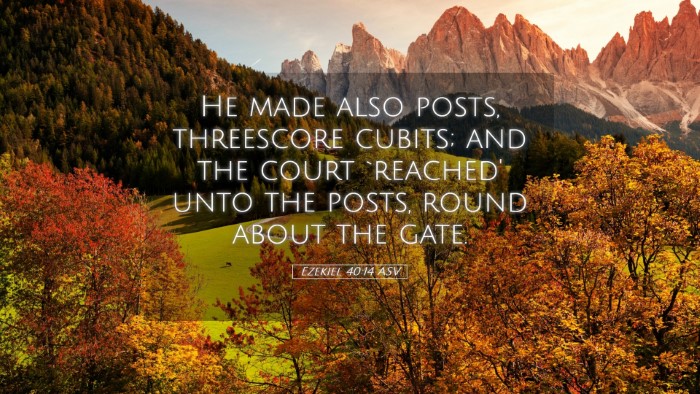 Picture 05 - Ezekiel 40:14 ASV Desktop Wallpaper - He made also posts, threescore cubits; and the - Desktop Bible Verse Wallpaper