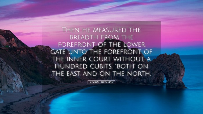 Picture 05 - Ezekiel 40:19 ASV Desktop Wallpaper - Then he measured the breadth from the forefront - Desktop Bible Verse Wallpaper