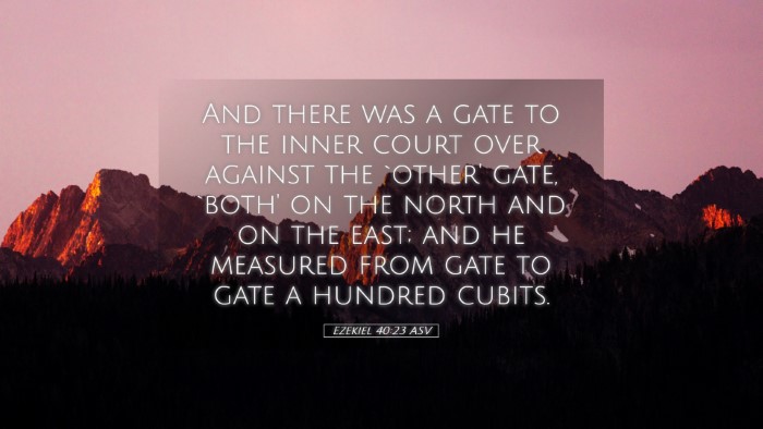 Picture 05 - Ezekiel 40:23 ASV Desktop Wallpaper - And there was a gate to the inner court over - Desktop Bible Verse Wallpaper