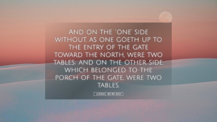 Picture 05 - Ezekiel 40:40 ASV Desktop Wallpaper - And on the `one' side without, as one goeth up to - Desktop Bible Verse Wallpaper
