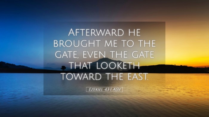 Picture 05 - Ezekiel 43:1 ASV Desktop Wallpaper - Afterward he brought me to the gate, even the - Desktop Bible Verse Wallpaper