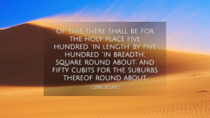 Picture 05 - Ezekiel 45:2 ASV Desktop Wallpaper - Of this there shall be for the holy place five - Desktop Bible Verse Wallpaper