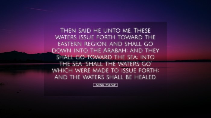 Picture 05 - Ezekiel 47:8 ASV Desktop Wallpaper - Then said he unto me, These waters issue forth - Desktop Bible Verse Wallpaper