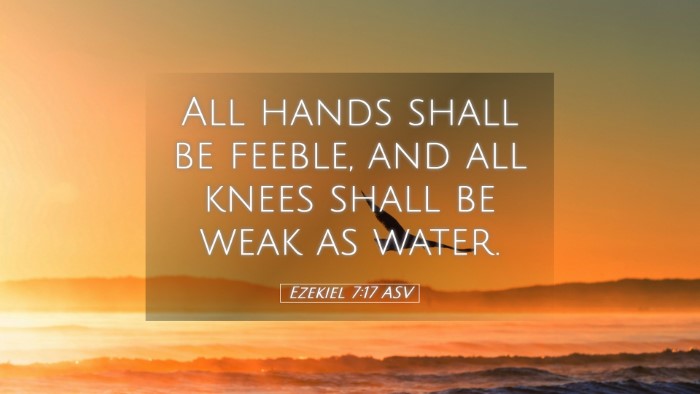 Picture 05 - Ezekiel 7:17 ASV Desktop Wallpaper - All hands shall be feeble, and all knees shall be - Desktop Bible Verse Wallpaper