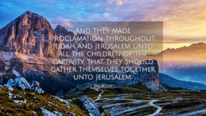 Picture 05 - Ezra 10:7 ASV Desktop Wallpaper - And they made proclamation throughout Judah and - Desktop Bible Verse Wallpaper