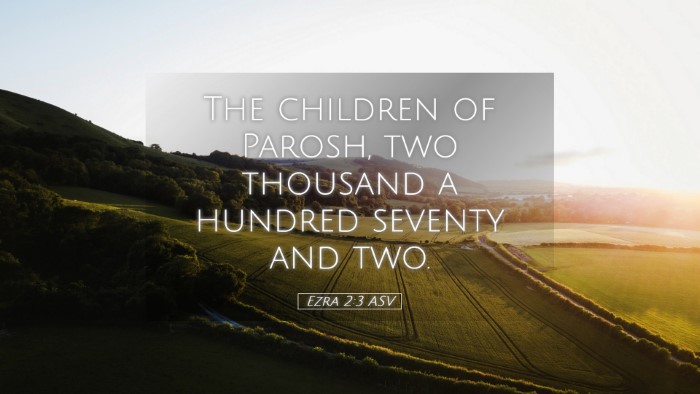 Picture 05 - Ezra 2:3 ASV Desktop Wallpaper - The children of Parosh, two thousand a hundred - Desktop Bible Verse Wallpaper