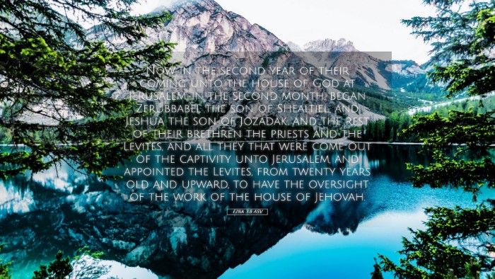 Picture 05 - Ezra 3:8 ASV Desktop Wallpaper - Now in the second year of their coming unto the - Desktop Bible Verse Wallpaper