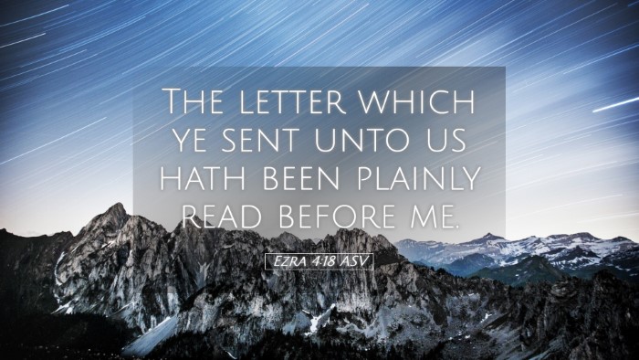Picture 05 - Ezra 4:18 ASV Desktop Wallpaper - The letter which ye sent unto us hath been - Desktop Bible Verse Wallpaper