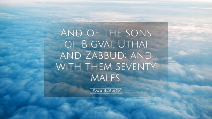 Picture 05 - Ezra 8:14 ASV Desktop Wallpaper - And of the sons of Bigvai, Uthai and Zabbud; and - Desktop Bible Verse Wallpaper