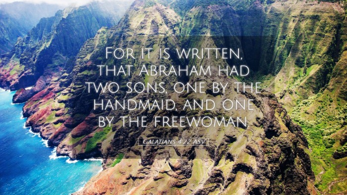 Picture 05 - Galatians 4:22 ASV Desktop Wallpaper - For it is written, that Abraham had two sons, one - Desktop Bible Verse Wallpaper