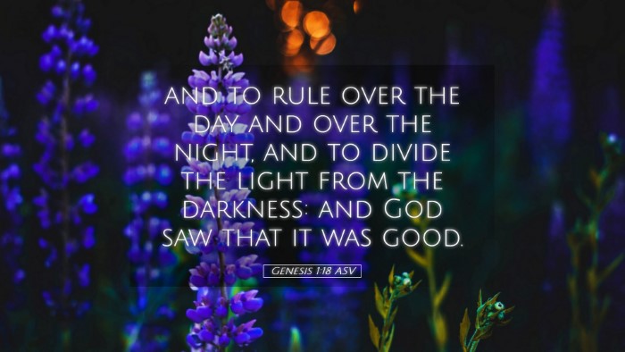 Picture 05 - Genesis 1:18 ASV Desktop Wallpaper - and to rule over the day and over the night, and - Desktop Bible Verse Wallpaper