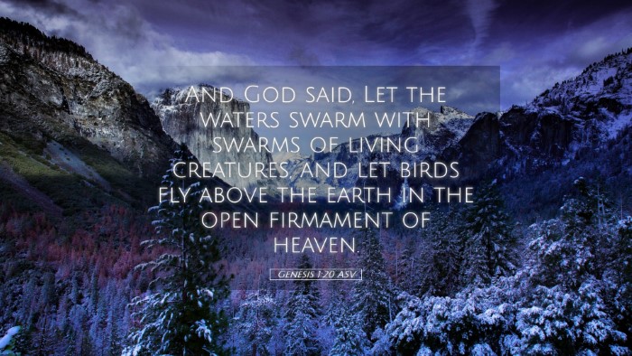 Picture 05 - Genesis 1:20 ASV Desktop Wallpaper - And God said, Let the waters swarm with swarms of - Desktop Bible Verse Wallpaper