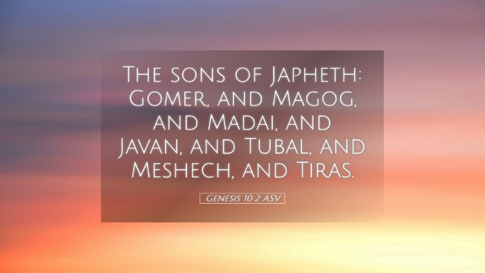 Picture 05 - Genesis 10:2 ASV Desktop Wallpaper - The sons of Japheth: Gomer, and Magog, and Madai, - Desktop Bible Verse Wallpaper