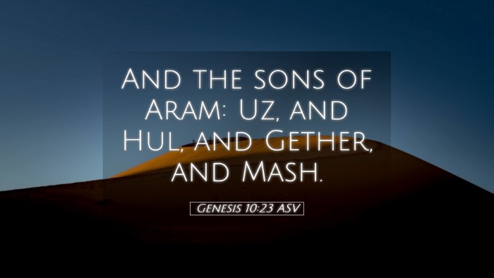 Picture 05 - Genesis 10:23 ASV Desktop Wallpaper - And the sons of Aram: Uz, and Hul, and Gether, - Desktop Bible Verse Wallpaper