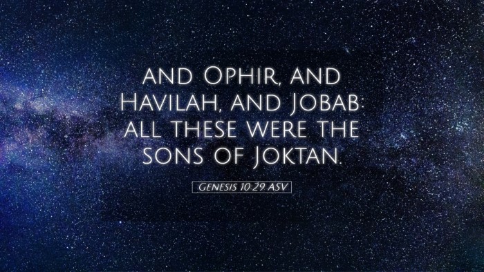 Picture 05 - Genesis 10:29 ASV Desktop Wallpaper - and Ophir, and Havilah, and Jobab: all these were - Desktop Bible Verse Wallpaper