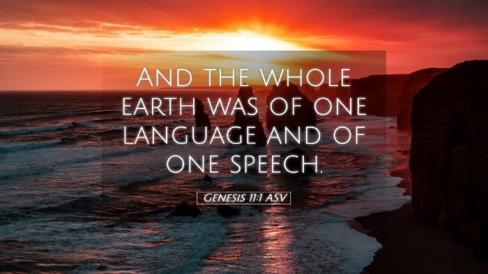 Picture 05 - Genesis 11:1 ASV Desktop Wallpaper - And the whole earth was of one language and of - Desktop Bible Verse Wallpaper