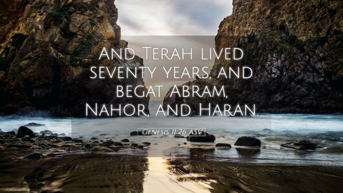 Picture 05 - Genesis 11:26 ASV Desktop Wallpaper - And Terah lived seventy years, and begat Abram, - Desktop Bible Verse Wallpaper