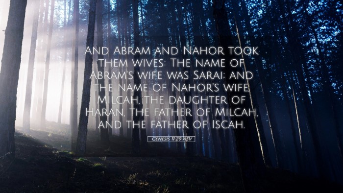 Picture 05 - Genesis 11:29 ASV Desktop Wallpaper - And Abram and Nahor took them wives: The name of - Desktop Bible Verse Wallpaper