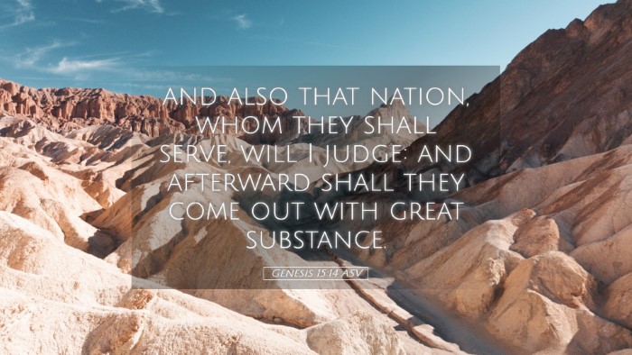 Picture 05 - Genesis 15:14 ASV Desktop Wallpaper - and also that nation, whom they shall serve, will - Desktop Bible Verse Wallpaper