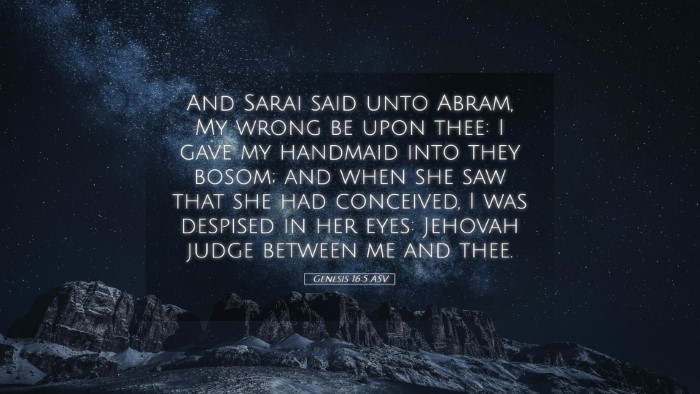 Picture 05 - Genesis 16:5 ASV Desktop Wallpaper - And Sarai said unto Abram, My wrong be upon thee: - Desktop Bible Verse Wallpaper