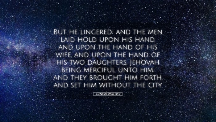 Picture 05 - Genesis 19:16 ASV Desktop Wallpaper - But he lingered; and the men laid hold upon his - Desktop Bible Verse Wallpaper