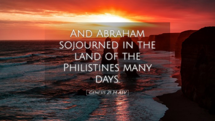 Picture 05 - Genesis 21:34 ASV Desktop Wallpaper - And Abraham sojourned in the land of the - Desktop Bible Verse Wallpaper
