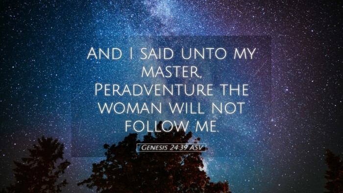 Picture 05 - Genesis 24:39 ASV Desktop Wallpaper - And I said unto my master, Peradventure the woman - Desktop Bible Verse Wallpaper