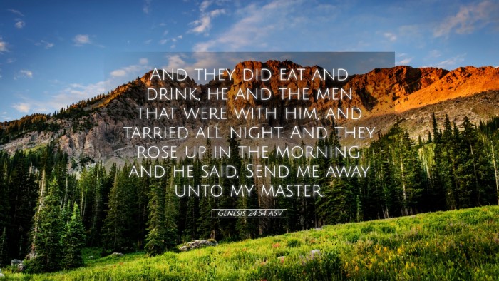 Picture 05 - Genesis 24:54 ASV Desktop Wallpaper - And they did eat and drink, he and the men that - Desktop Bible Verse Wallpaper