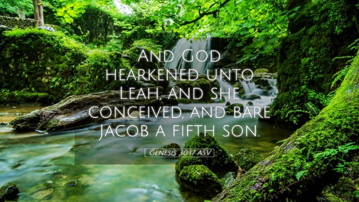 Picture 05 - Genesis 30:17 ASV Desktop Wallpaper - And God hearkened unto Leah, and she conceived, - Desktop Bible Verse Wallpaper