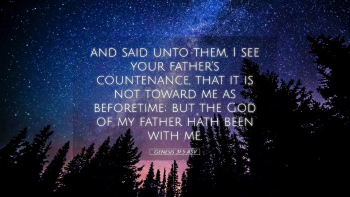 Picture 05 - Genesis 31:5 ASV Desktop Wallpaper - and said unto them, I see your father's - Desktop Bible Verse Wallpaper
