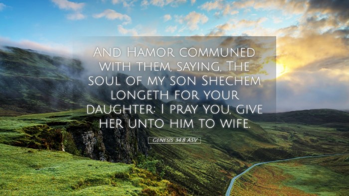 Picture 05 - Genesis 34:8 ASV Desktop Wallpaper - And Hamor communed with them, saying, The soul of - Desktop Bible Verse Wallpaper