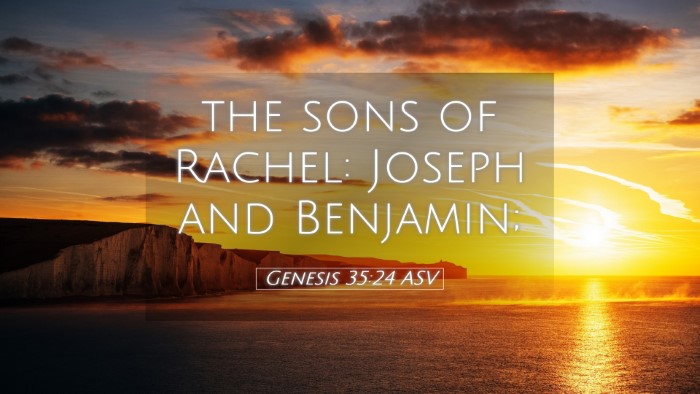 Picture 05 - Genesis 35:24 ASV Desktop Wallpaper - the sons of Rachel: Joseph and - Desktop Bible Verse Wallpaper