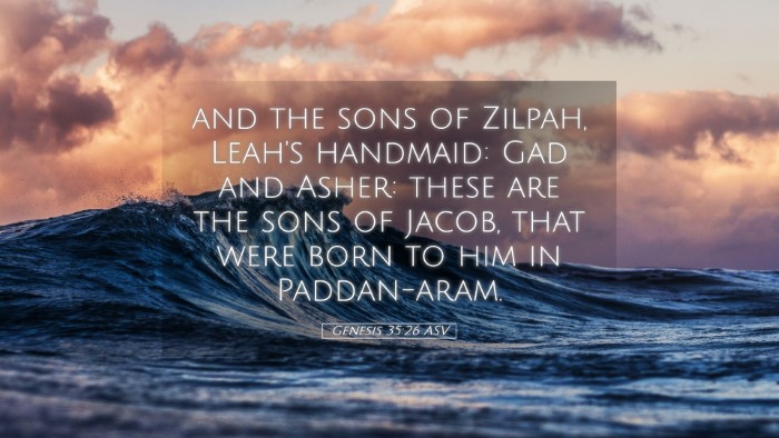 Picture 05 - Genesis 35:26 ASV Desktop Wallpaper - and the sons of Zilpah, Leah's handmaid: Gad and - Desktop Bible Verse Wallpaper