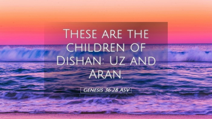 Picture 05 - Genesis 36:28 ASV Desktop Wallpaper - These are the children of Dishan: Uz and - Desktop Bible Verse Wallpaper
